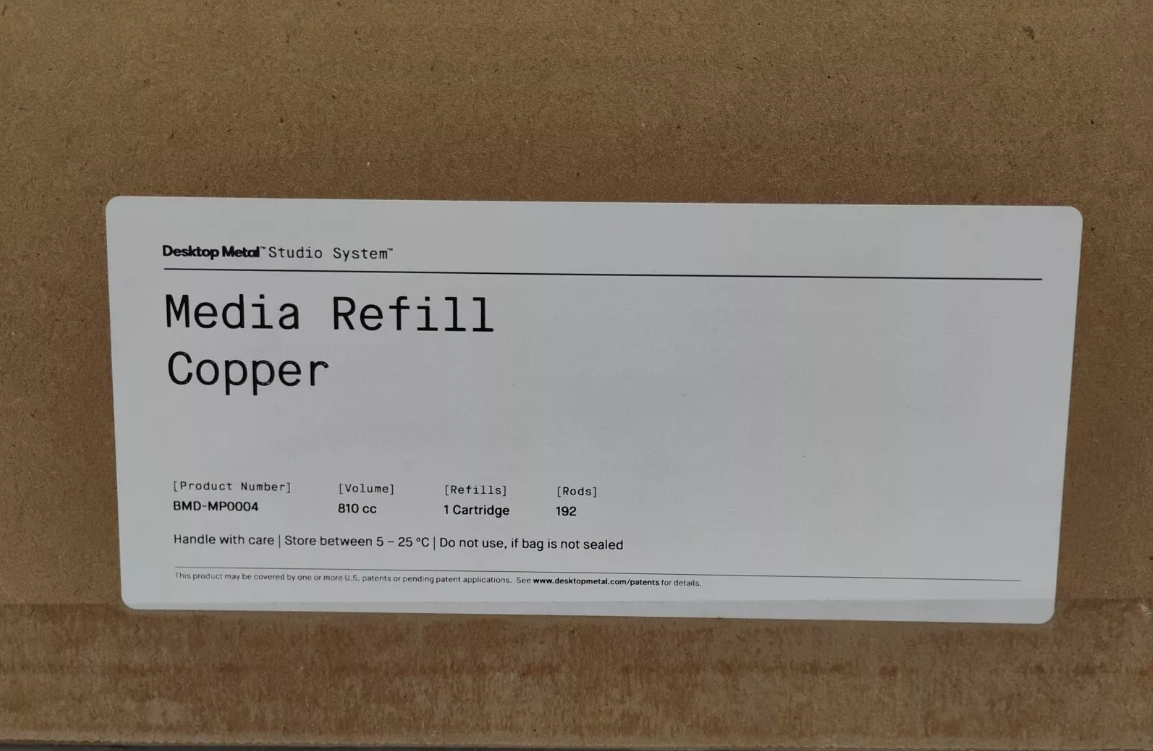 2 Boxes Desktop Metal Copper v.1 Media Refill Metal 1620 cc 384 Rods BMD-MP0004