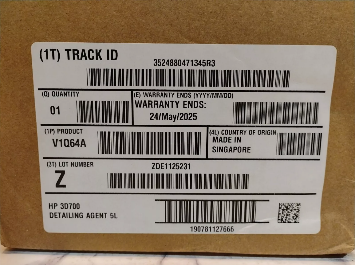 HP 3D700 Detailing Agent 5L 4200 5200 V1Q64A NEW SEALED